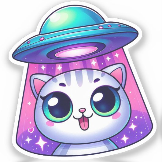 Cat UFO Selfie: Return Sticker #2 (Vorderseite)