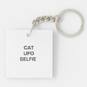 Cat UFO Selfie: Vintage Invasion #01 Schlüsselanhänger (Rückseite)