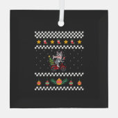 Cat Ugly Christmas Ornament Aus Glas (Rückseite)