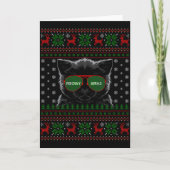 Cat Ugly Christmas Sweater Style Funny Cat Xmas Pa Karte (Vorderseite)