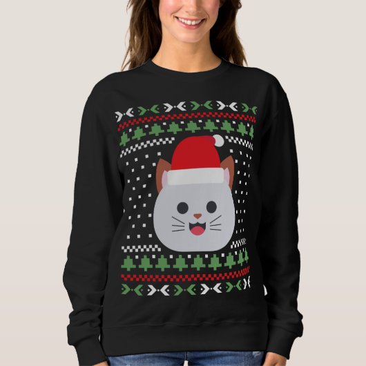 Cat Ugly Christmas Sweater Sweatshirt (Vorderseite)