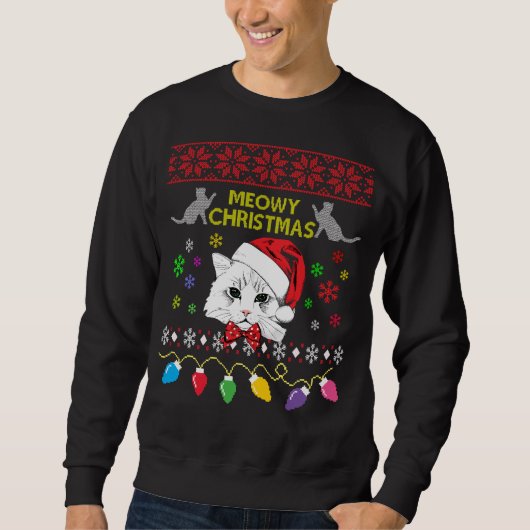 Cat Ugly Christmas Sweater Sweatshirt (Vorderseite)