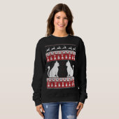 Cat Ugly Christmas Sweater Xmas Sweatshirt (Vorne ganz)