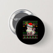 Cat Ugly Christmas Sweaters Holiday Santa Cute Xma Button (Vorne & Hinten)