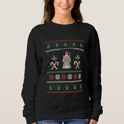Cat Ugly Christmas Sweatshirt (Vorderseite)