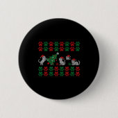 Cat Ugly Sweater Pattern Christmas Knitting  Button (Vorderseite)