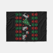 Cat Ugly Sweater Pattern Christmas Knitting  Fleecedecke (Vorderseite (Horizontal))
