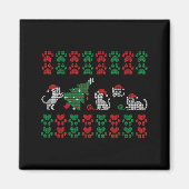 Cat Ugly Sweater Pattern Christmas Knitting  Magnet (Vorne)