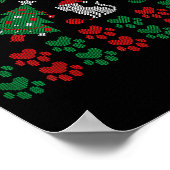 Cat Ugly Sweater Pattern Christmas Knitting  Poster (Ecke)