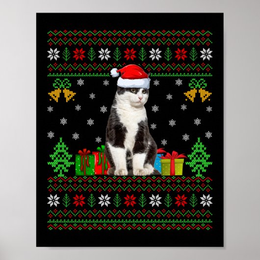 Cat Ugly Xmas Decorations Santa Cat Christmas Poster (Vorne)