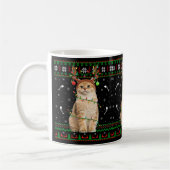 Cat Ugly Xmas Sweater Lighting Santa Cat Weihnacht Kaffeetasse (Links)