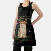Cat Ugly Xmas Sweater Lighting Santa Cat Weihnacht Schürze (InSitu)