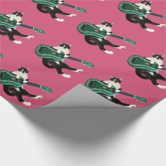 Cat Ukulele Wrapping Paper Geschenkpapier (Ecke)