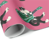 Cat Ukulele Wrapping Paper Geschenkpapier (Rolleneckpunkt)