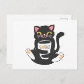 Cat umarmt eine Kaffeemaschine - Wählen Sie Hinter Postkarte (Vorne/Hinten)