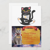 Cat-Umarmung einer Kaffee-Tasse - Wählen Sie Hinte Einladung (Vorne/Hinten)