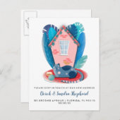 Cat-Umzug Haus Tier Thema Ankündigungspostkarte (Vorne/Hinten)