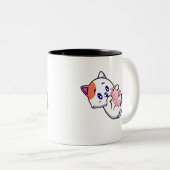Cat und Axolotl Kawaii Neko Anime Zweifarbige Tasse (VorderseiteRechts)