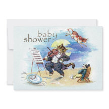 Cat und Fiddle Baby Dusche blau