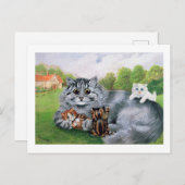 Cat und ihre Kittens, Louis Wain Postkarte (Vorne/Hinten)