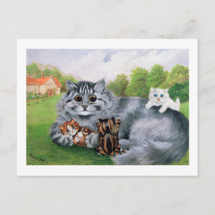 Cat und ihre Kittens, Louis Wain Postkarte
