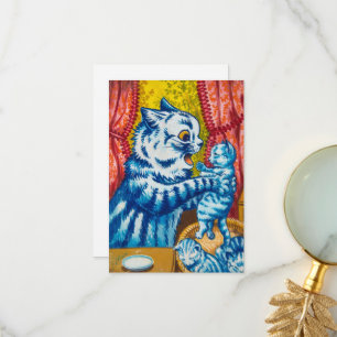 Cat und ihre Kittens von Louis Wain Dankeskarte