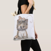 Cat- und Maus-Design auf einer Tasche / Tasche (Von Nahem)