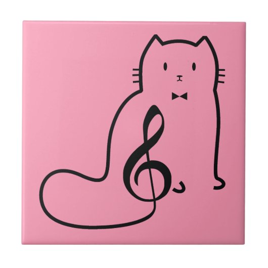 CAT UND MUSIKNOTE FLIESE (Vorderseite)