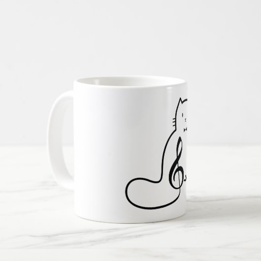 CAT UND MUSIKNOTE KAFFEETASSE (Vorderseite Links)