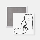 CAT UND MUSIKNOTE MAGNET (Vorderseite/Rückseite)