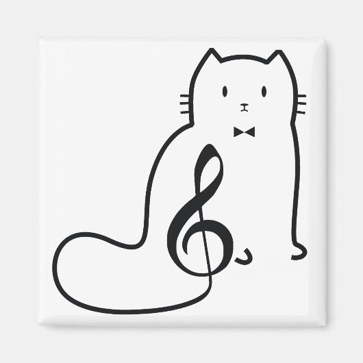 CAT UND MUSIKNOTE MAGNET (Vorne)