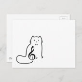 CAT UND MUSIKNOTE POSTKARTE (Vorne/Hinten)