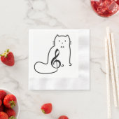 CAT UND MUSIKNOTE SERVIETTE (Beispiel)