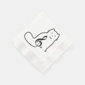 CAT UND MUSIKNOTE SERVIETTE (Ecke)