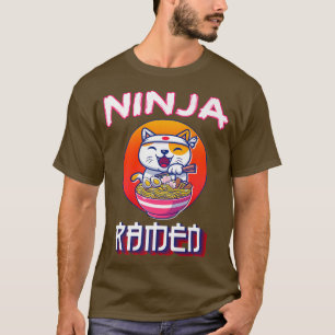 Cat und Ramen Kawaii Anime Funny Japanisch  T-Shirt