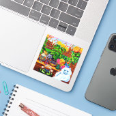 Cat Uni Master Aufkleber (Laptop mit iPhone)