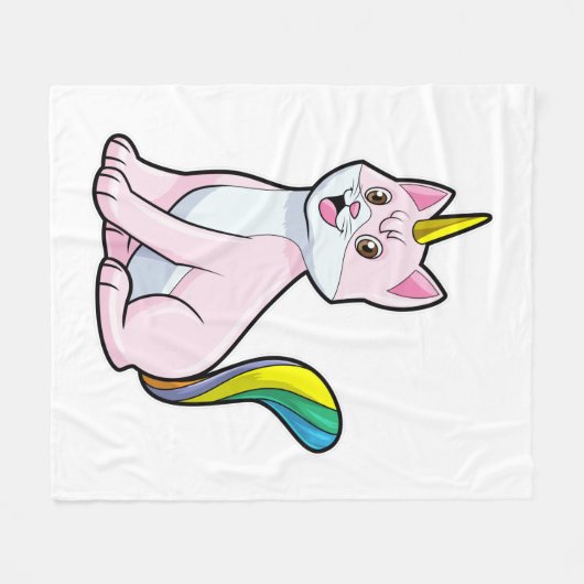 Cat Unicorn Fleecedecke (Vorderseite (Horizontal))