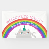Cat Unicorn Girl Birthday Banner (Horizontal)