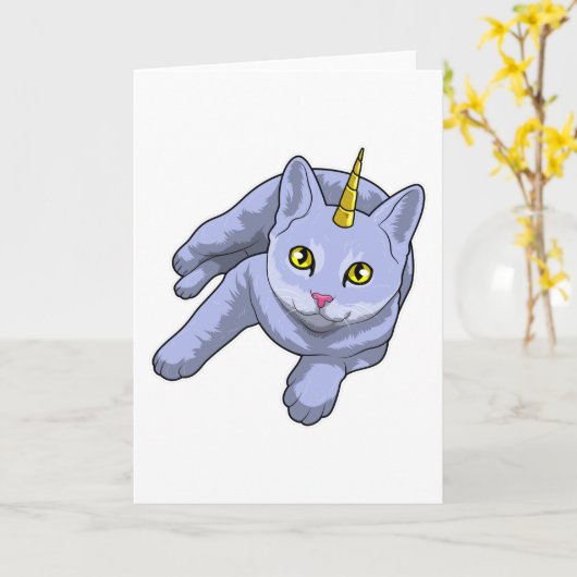 Cat Unicorn Karte (Gelbe Blume)