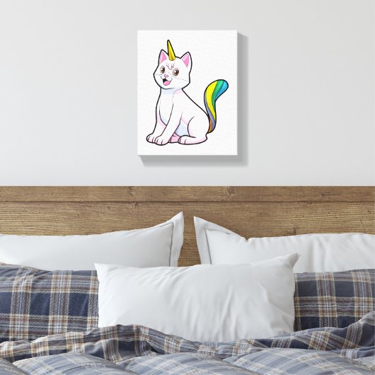 Cat Unicorn Leinwanddruck (Insitu (Schlafzimmer))