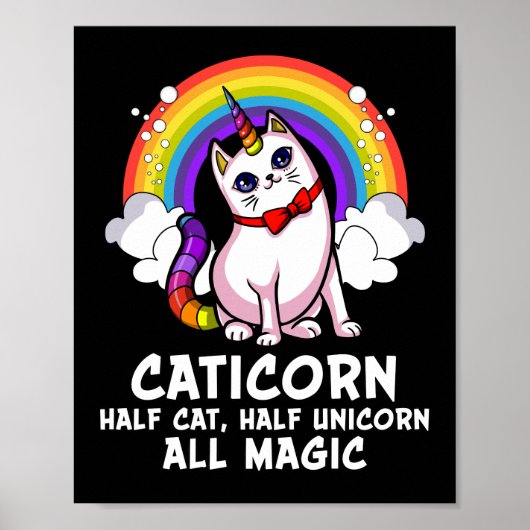 Cat Unicorn Magical Caticorn Kitten Rainbow Pet Poster (Vorne)