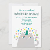 Cat Unicorn Niedlich Girl's Birthday Einladung (Vorderseite)