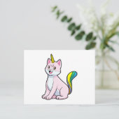 Cat Unicorn Postkarte (Stehend Vorderseite)