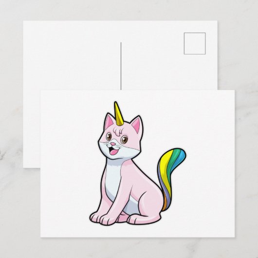 Cat Unicorn Postkarte (Vorne/Hinten)