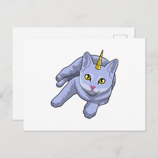 Cat Unicorn Postkarte (Vorne/Hinten)