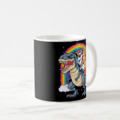 Cat Unicorn Riding Dinosaur T Rex Kitten Space Gal Kaffeetasse (VorderseiteRechts)