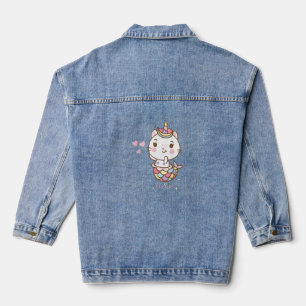 Cat Unicorn Shirt - Unicat Mermaid Cat Ich glaube, Jeansjacke
