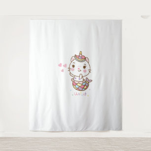 Cat Unicorn Shirt - Unicat Mermaid Cat Ich glaube, Wandteppich