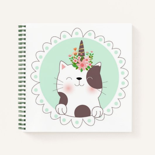 Cat Unicorn Sketchbook Notebook Notizblock (Vorderseite)