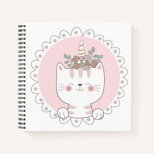 Cat Unicorn Sketchbook Notebook Notizblock (Vorderseite)